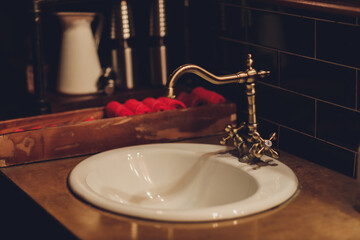 Modern european ceramic sink, Washstands with photocells, Luxury public toilet with wash basins,...