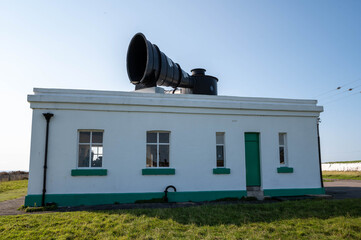 Black foghorn. Nash Point, Vale of Glamorgan, Wales.
