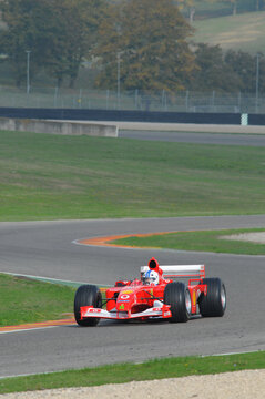 MUGELLO, IT, November, 2008: unknown run with Modern Ferrari F1 during Finali Mondiali Ferrari 2008 into the Mugello Circuit in italy.
