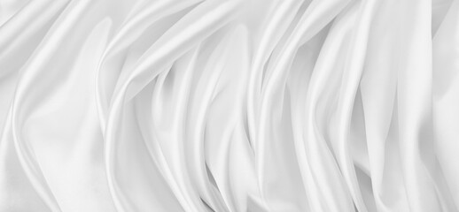 Obraz na płótnie Canvas White silk fabric lines