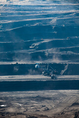Open pit extraction of coal in quarry 