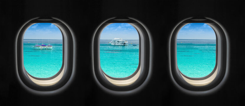 View outside the plane window. 