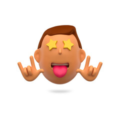 Rocker Emoji Illustration 3d Render