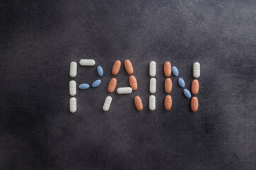 Pills lettering- napis z tabletek- pain