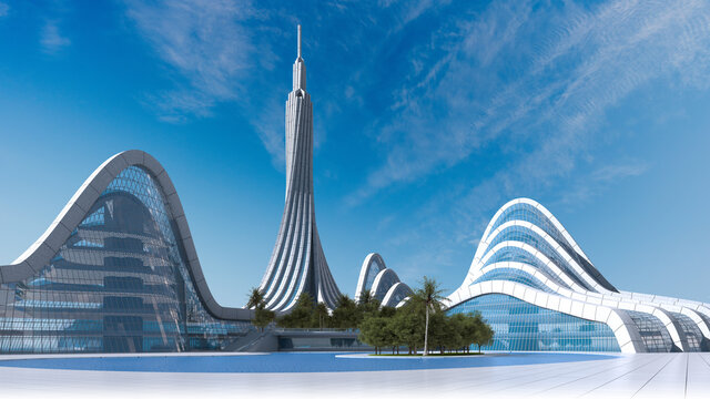 Futuristic city architecture