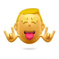 Rocker Emoji Illustration 3d Render
