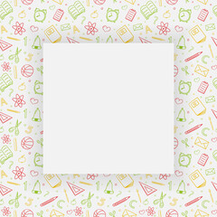 School background with hand drawn icons. Vector
