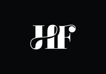 Initial Monogram Letter H F Logo Design Vector Template. H F Letter Logo Design