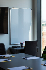 Workplace. Business office. Fashion and modern office interiors. A concept of financial consulting services.