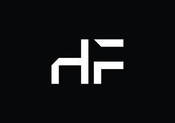 Initial Monogram Letter H F Logo Design Vector Template. H F Letter Logo Design
