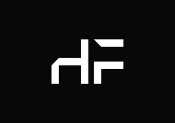 Obraz premium Initial Monogram Letter H F Logo Design Vector Template. H F Letter Logo Design
