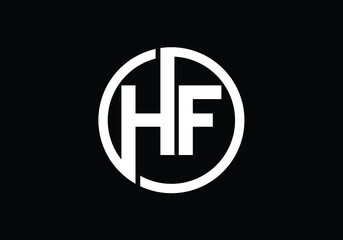 Initial Monogram Letter H F Logo Design Vector Template. H F Letter Logo Design