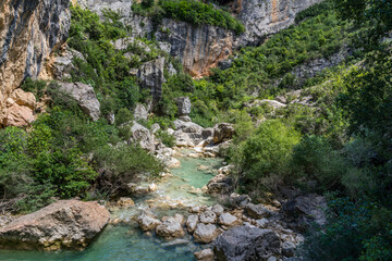 Vero river canyon in Alquezar, Spain