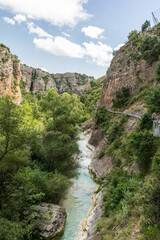 Fototapeta na wymiar Vero river canyon in Alquezar, Spain