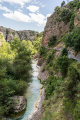 Fototapeta na wymiar Vero river canyon in Alquezar, Spain
