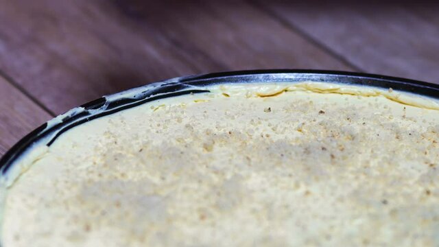 Adding nuts crumbs on Tiramisu Sweet Pie