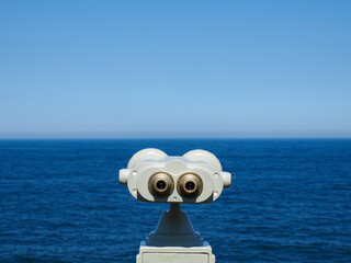 binoculars on the sea