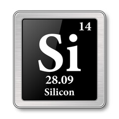The periodic table element Silicon. Vector illustration