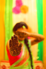 Indian bride with mehendi.