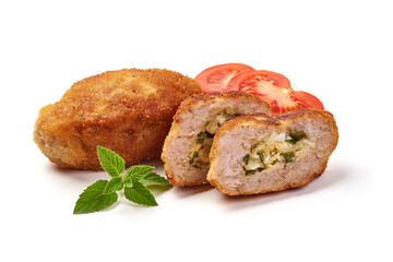 Croquettes with filling, isolated on white background
