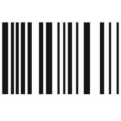 black vertical rectangles of varying thickness. barcode on white background