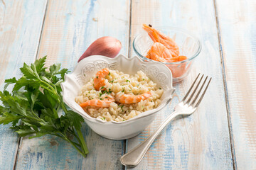 shrimp risotto with champagne