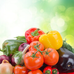 Obraz na płótnie Canvas pile of fresh ripe vegetables