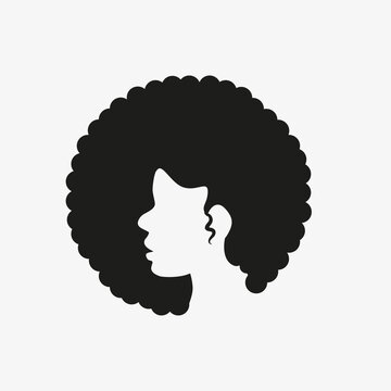 African black woman icon logo vector. 