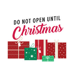 Fototapeta na wymiar Christmas Gift Tag, Do Not Open Text, Christmas Present, Merry Christmas, Holidays Vector Text Illustration Background
