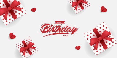 Birthday background with realistic gift boxes design