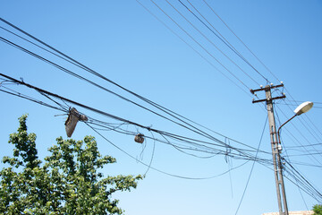 pieces of wood in electric cables, i nRomania , Sovata 2020