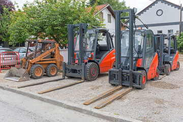 Forklifts Trucks Outside