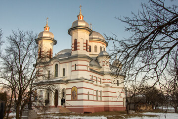 Fototapeta na wymiar Church, Orthodox, St. Nicholas, Bistrita, Bargaului, 2020, Bistrita, Romania