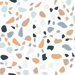 Fototapeta premium Terrazzo seamless pattern. Pastel colors. Marble. Abstract background.