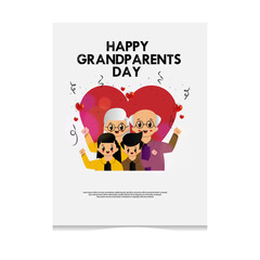 Happy grandparents day greeting card design template