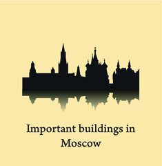 Obraz premium Important buildings in Moscow, Russia