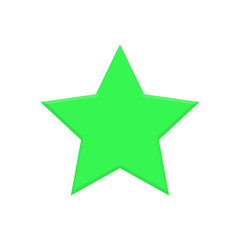 Colorful star isolated on white background. With relief