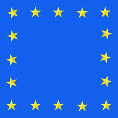 Set of stars isolated on light blue background