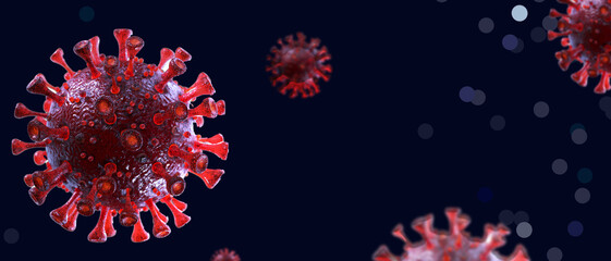Corona virus isolated on dark background
