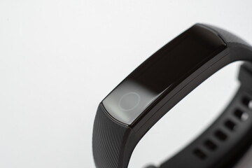 fitness bracelet on white background