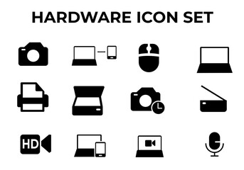 hardware icon set on white background