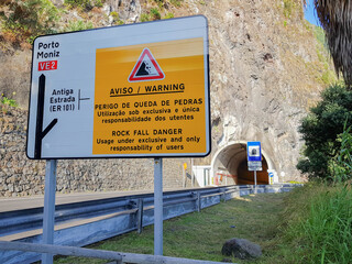 Señalizamiento de desprendimientos en Madeira