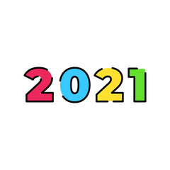 2021 new year. Happy new year. 2021 new year. Happy new year design. Colorful holiday background for calendar or web banner. 2021 celebration. Light 2021