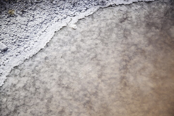 Salt in saline production añana, navarre, spain