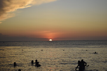 sunset on the beach