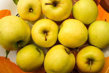 apples top view close up