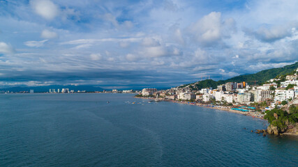 Vista Aérea Playa los Muertos, Puerto Vallarta