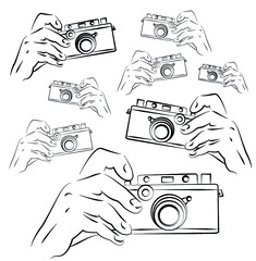 Retro camera in hand