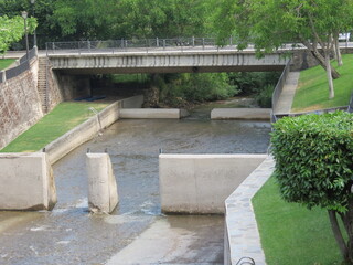 Swimming pool in river
