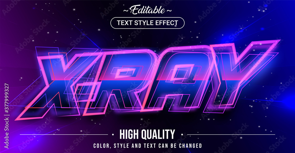 Poster editable text style effect - x-ray theme style.